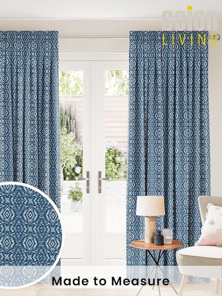 Scion Blue Kazure Made To Measure Curtains (T35586) | £137