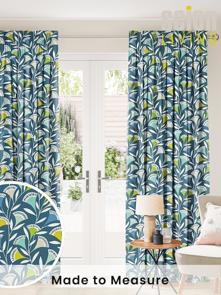 Scion Blue Noukku Made To Measure 100% Cotton Curtains (T35593) | £151
