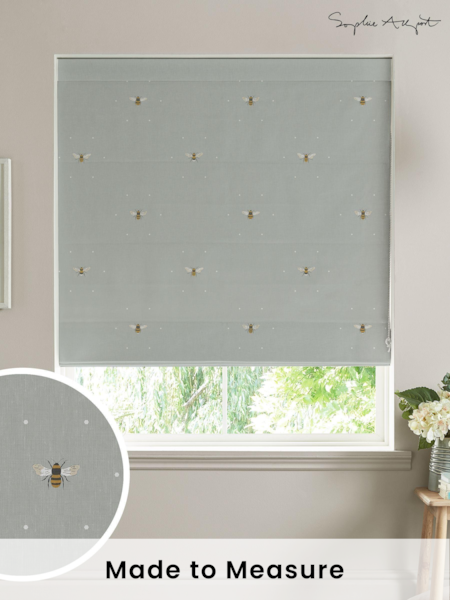 Sophie Allport Grey Bee Made To Measure Roman Blind 100% Cotton Blind (T35599) | £79
