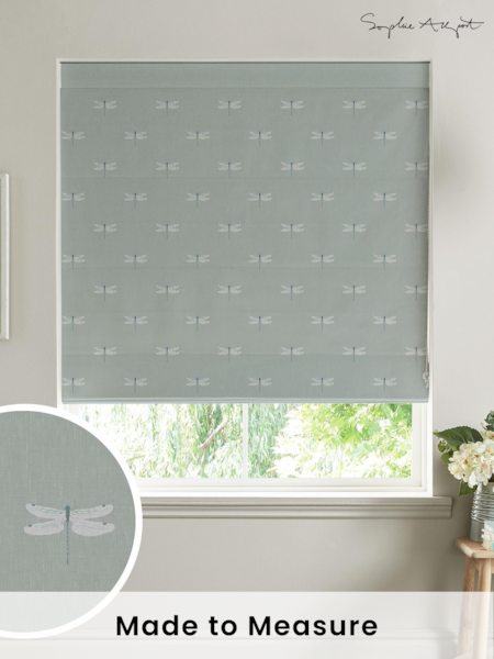 Sophie Allport Grey Dragonfly Made To Measure Roman Blind 100% Cotton Blind (T35600) | £79