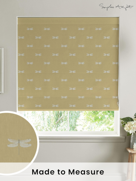 Sophie Allport Yellow Dragonfly Made To Measure Roman 100% Cotton Blind (T35601) | £79