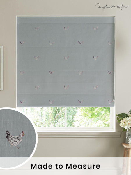 Sophie Allport Green Chicken Made To Measure Roman 100% Cotton Blind (T35605) | £79