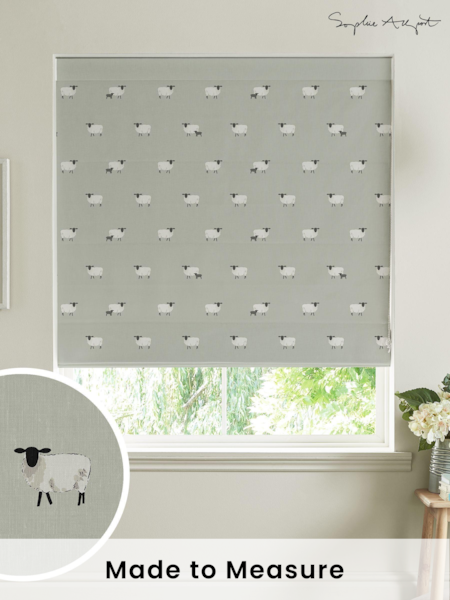 Sophie Allport Grey Sheep Made To Measure Roman 100% Cotton Blind (T35610) | £79