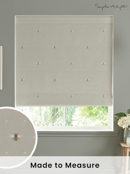 Sophie Allport Natural Bee Made To Measure Roman 100% Cotton Blind (T35613) | £79