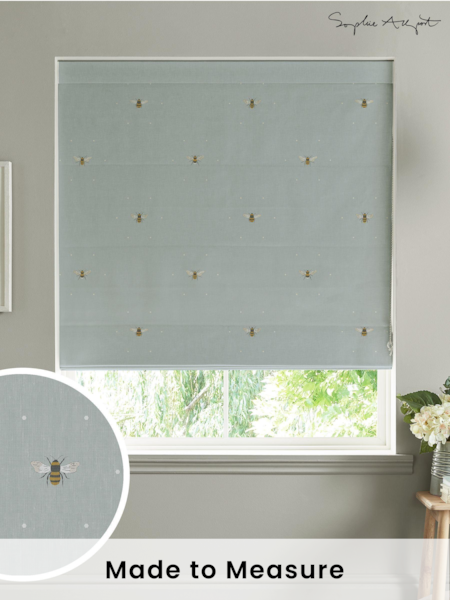 Sophie Allport Blue Bee Made To Measure Roman 100% Cotton Blind (T35614) | £79