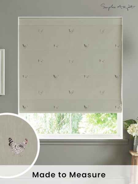 Sophie Allport Natural Chicken Made To Measure Roman 100% Cotton Blind (T35619) | £79