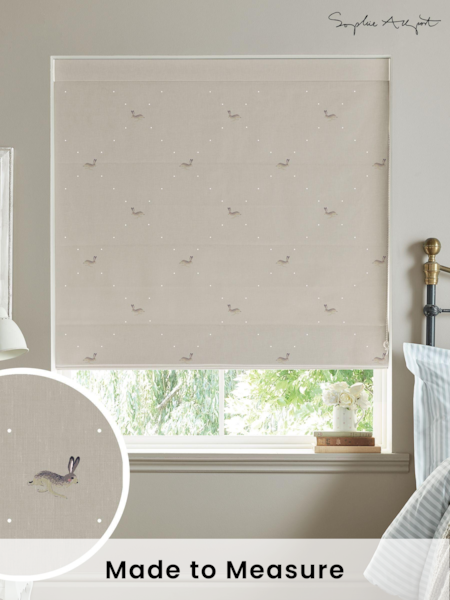 Sophie Allport Natural Hare Made To Measure Roman 100% Cotton Blind (T35620) | £79