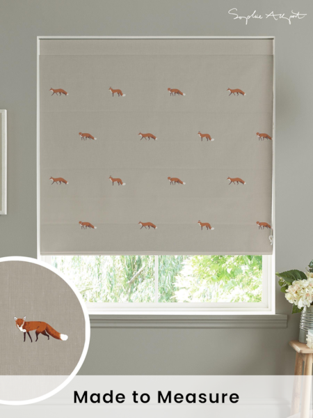 Sophie Allport Natural Foxes Made To Measure Roman 100% Cotton Blind (T35622) | £79