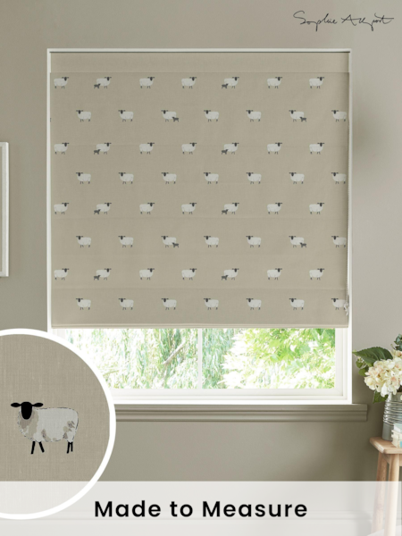 Sophie Allport Natural Sheep Made To Measure Roman 100% Cotton Blind (T35628) | £79