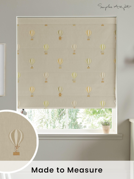 Sophie Allport Natural Kids Bears and Balloons Made To Measure Roman 100% Cotton Blind (T35630) | £79