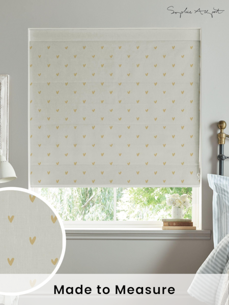 Sophie Allport Natural Hearts Made To Measure Roman 100% Cotton Blind (T35633) | £79