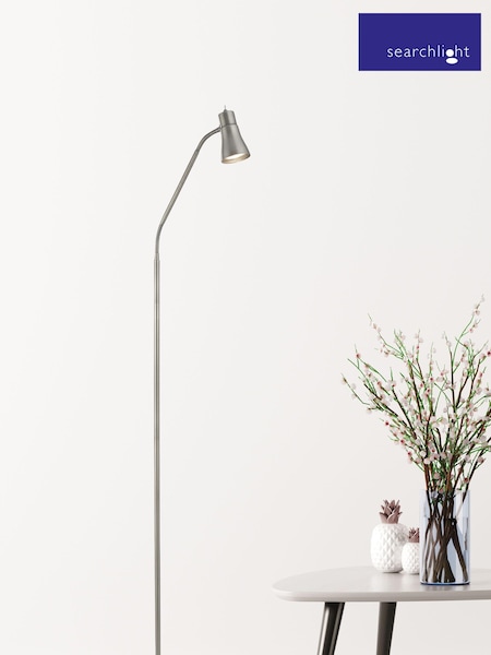 Searchlight Satin Silver Professor Floor Lamp With Flexi Head (T36121) | £35