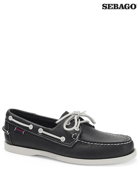 Sebago Blue Docksides Portland Leather Boat Shoes (T36893) | £120