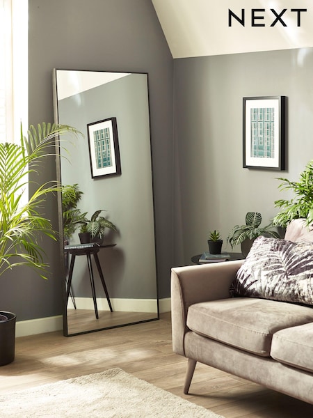 Charcoal Black Wide Full Length Mirror (T40822) | £130