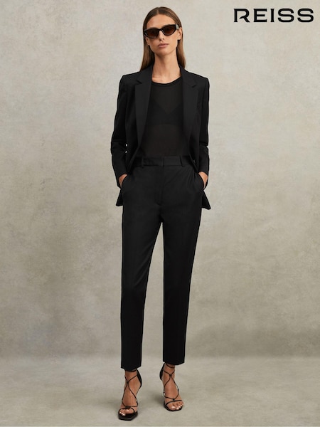 Reiss Black Haisley Wool Blend Tapered Suit Trousers (T42872) | £138