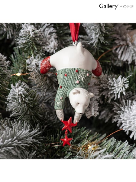 Gallery Home 3 Pack White Christmas Ivan Polar Bear Hanging Decorations (T44071) | £20