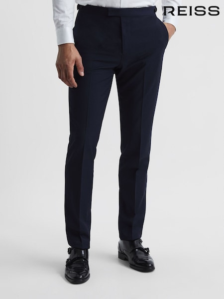 Reiss Navy Hope Modern Fit Travel Trousers (T44850) | £40