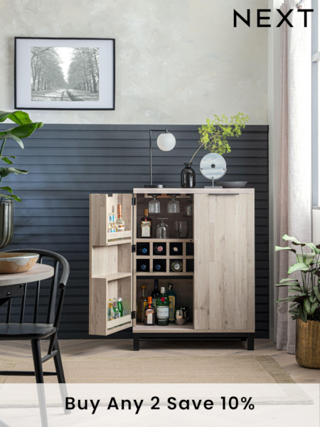 Grey Bronx Oak Effect Drinks Cabinet (T45088) | £249