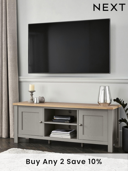 Dove Grey Malvern Oak Effect Up to 60 inch TV Unit (T45555) | £299