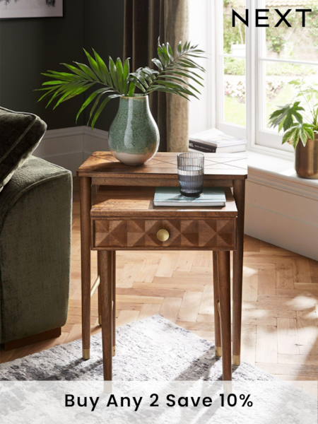 Dark Lloyd Mango Wood Storage Nest of 2 Tables (T45949) | £299