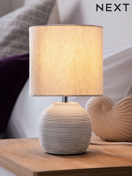 Grey Fairford Bedside Table Lamp (T47400) | £30