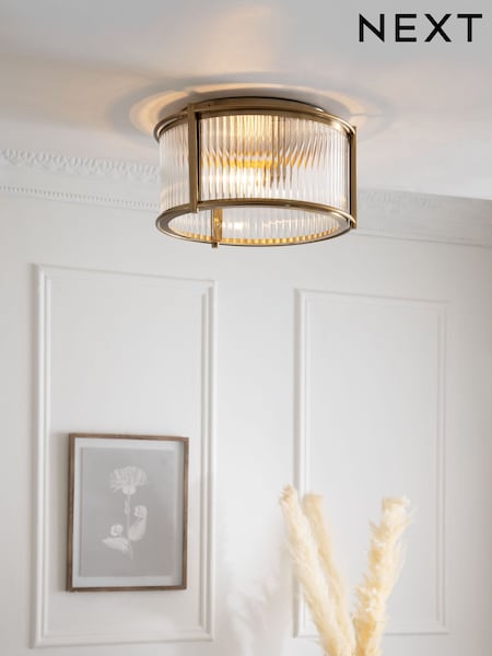 Brass Hertford 2 Light Flush Ceiling Light (T47404) | £130