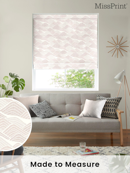 MissPrint Pink 100% Cotton Frontier Made to Measure Roman Blind (T49744) | £79