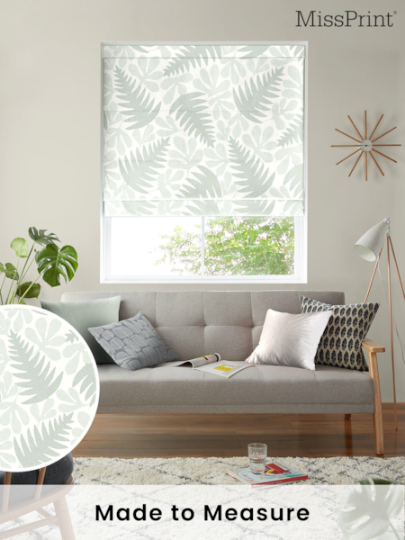 MissPrint Cream 100% Cotton Deep Sea Made to Measure Roman Blind (T49755) | £79