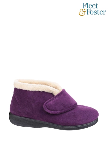Fleet & Foster Purple Levitt Bootie Slippers (T50591) | £40