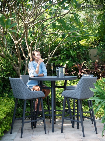 Maze Grey Garden Regal 4 Seat Round Bar Set (T51079) | £1,399
