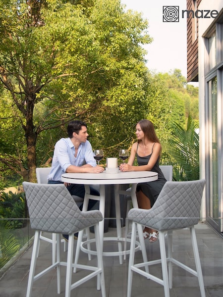 Maze Grey Garden Regal 4 Seat Round Bar Set (T51099) | £1,399