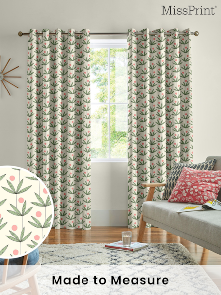 MissPrint Glades 100% Cotton Palm Tree Made to Measure Curtains (T51361) | £91