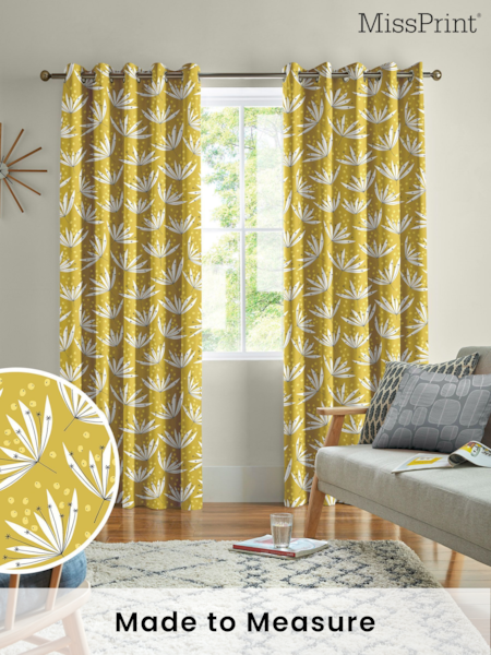 MissPrint Acacia 100% Cotton Wildflower Made to Measure Curtains (T51377) | £91