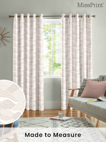 MissPrint Dusty Pink 100% Cotton Frontier Made to Measure Curtains (T51384) | £91