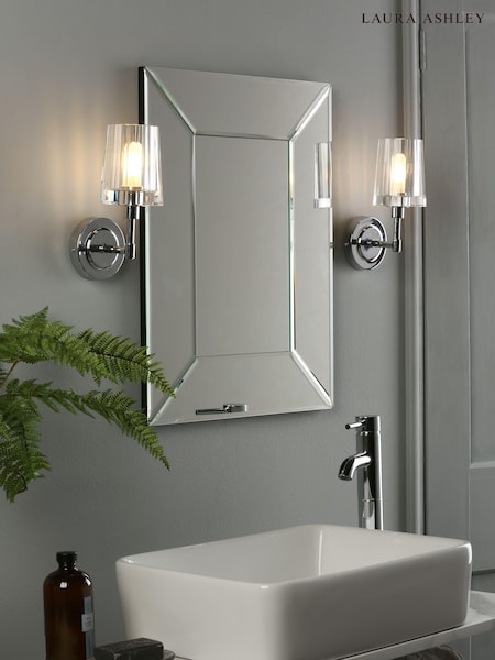 Laura Ashley Chrome Blake Bathroom Wall Light (T51537) | £89