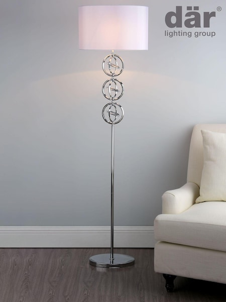 Dar Lighting Chrome Venus Floor Lamp With Shade (T51549) | £159