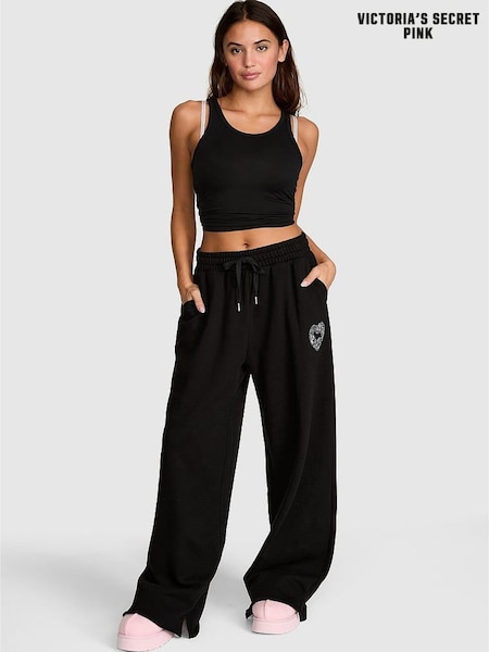 Black Sequin - Victoria's Secret Pink Fleece Joggers