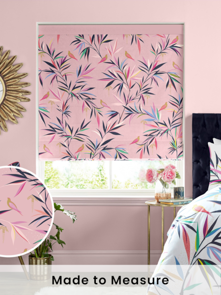 Sara Miller Soft Pink 100% Cotton Bamboo Made to Measure Roman Blind (T52125) | £79