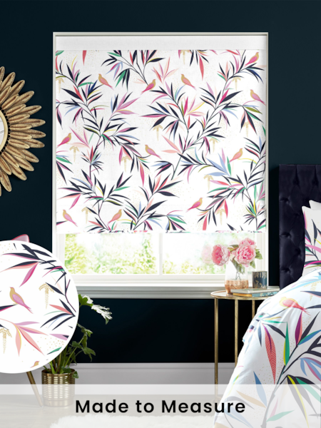 Sara Miller White 100% Cotton Bamboo Made to Measure Roman Blind (T52129) | £79