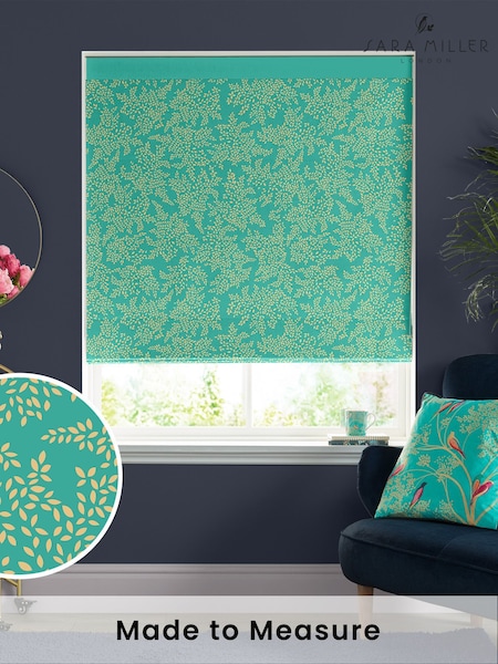 Sara Miller Green 100% Cotton Little Leaves Made to Measure Roman Blind (T52147) | £79