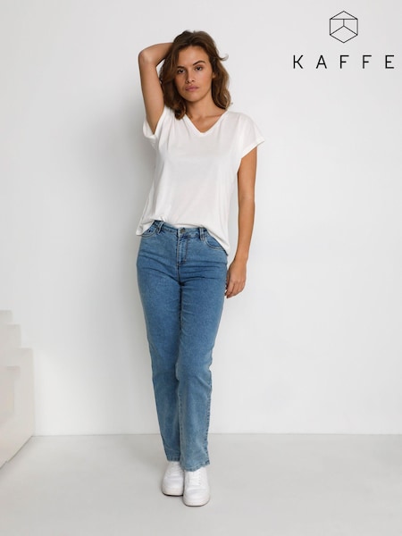 Kaffe  Lise V-Neck Short Sleeve T-Shirt (T52220) | £35