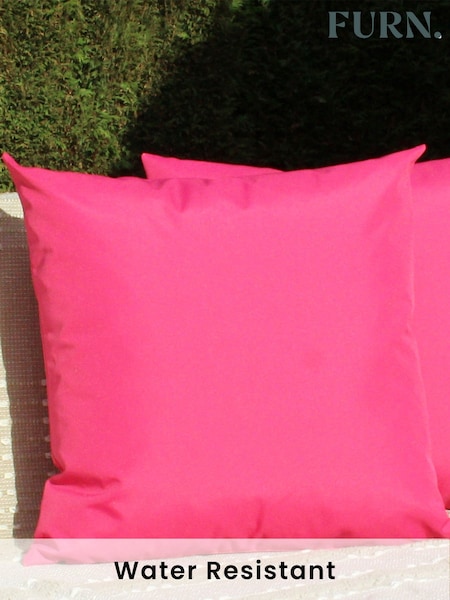 furn. Pink Plain Twin Pack Water UV Resistant Outdoor Cushions (T53125) | £23