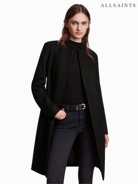AllSaints Black Sidney Coat (T54450) | £299