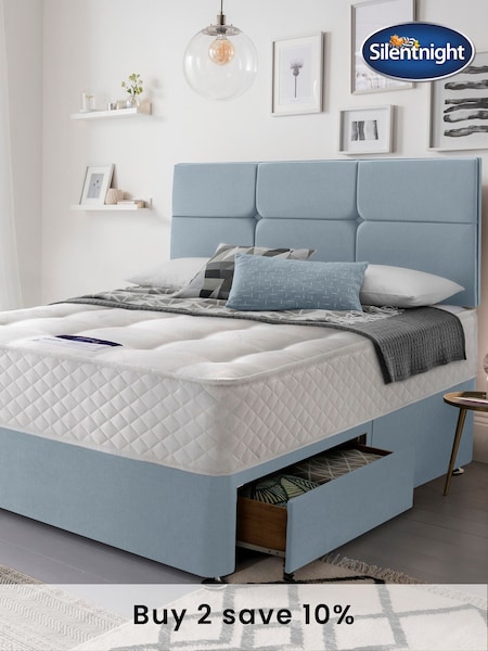 Silentnight Blue Miracoil 2 Drawer Divan Bed Set (T54544) | £500 - £775