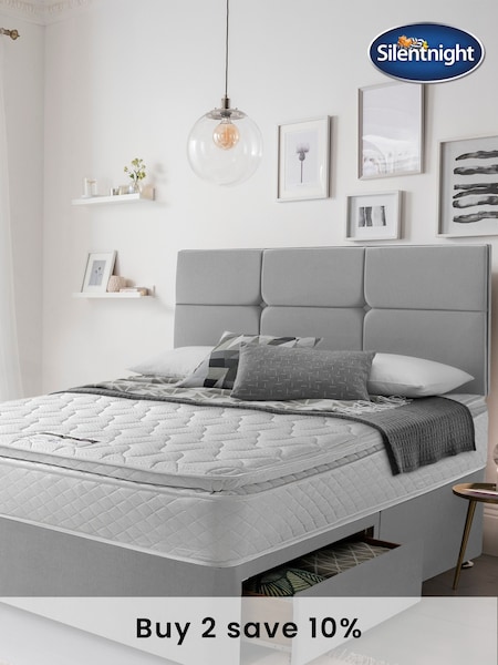 Silentnight Grey 800 Pocket Pillow Top Mattress and 2 Drawer Divan Base Bed Set (T54550) | £560 - £790