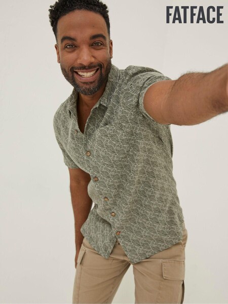 FatFace Green Dempsey Leaf Print Shirt (T54766) | £28