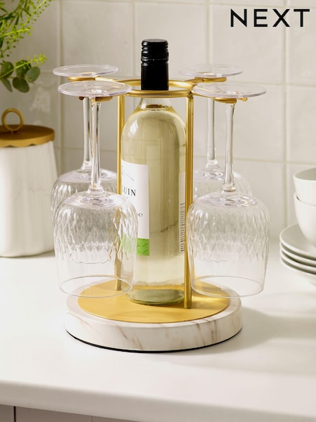 Gold Valencia Bottle and Glass Holder Centre Piece (T54918) | £35