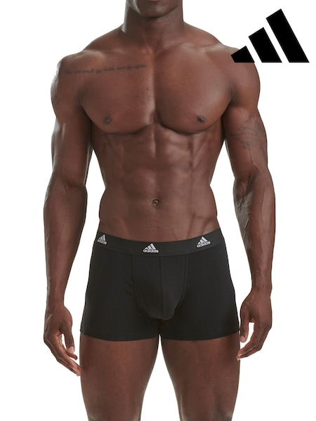 adidas Black Active Flex Cotton 3 Pack Boxers 5inch (T54986) | £30