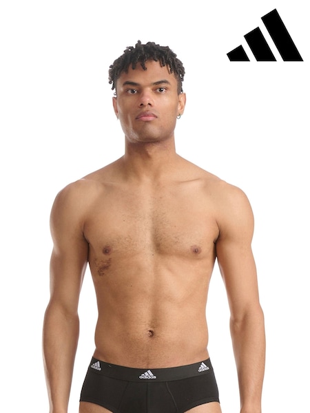 adidas Black Active Flex Cotton Black 3 Pack Briefs (T54988) | £30