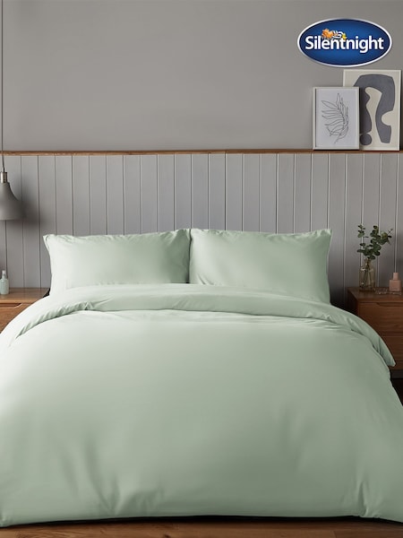 Silentnight Sage Green Sage Green Supersoft Duvet Cover and Pillowcase Set (T57103) | £17 - £25